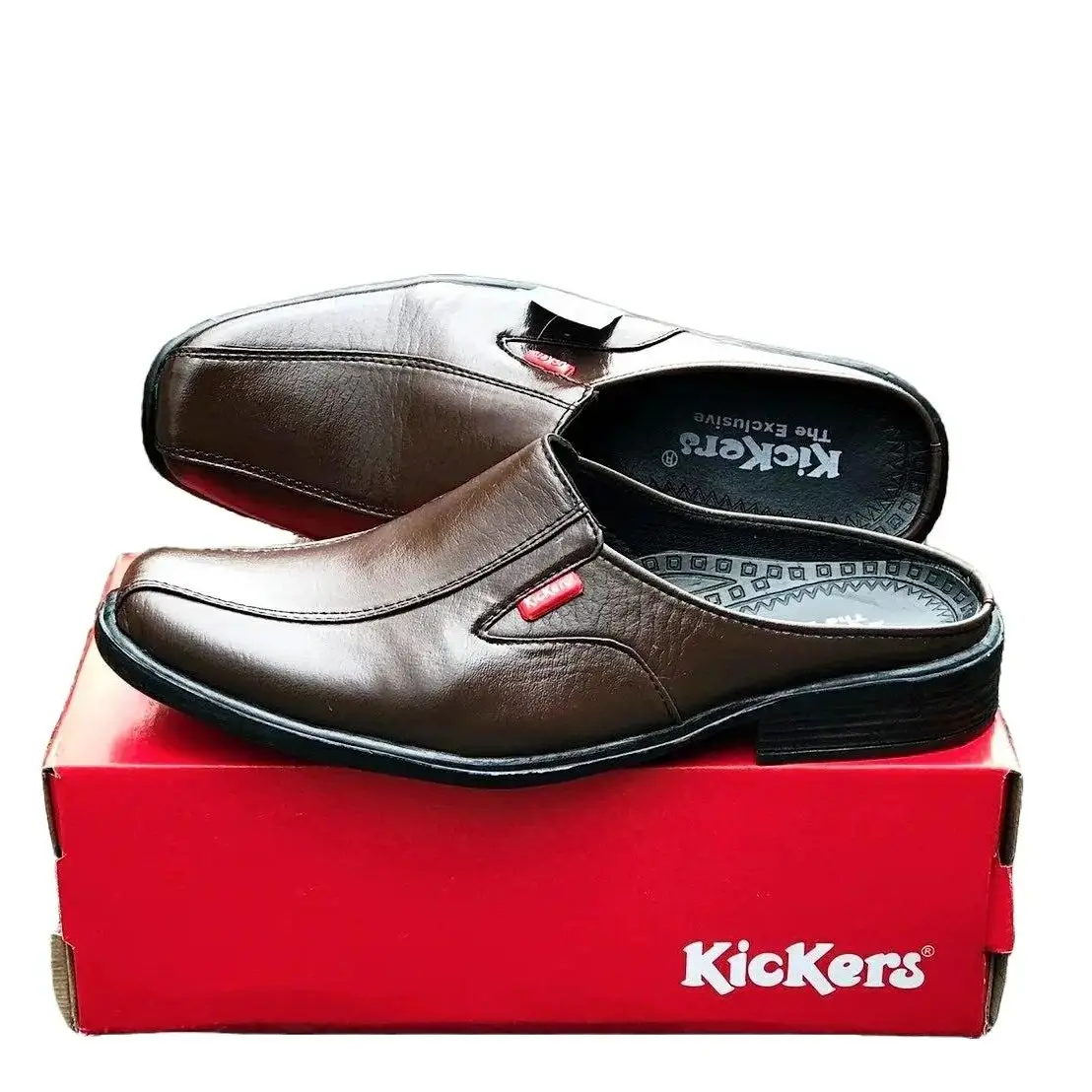 Sepatu Sandal Kulit Kickers Bustong Casual Formal Pantofel Murah Berkualitas Terbaik Sepatu Pria Selop Pria Kasual Formal Hitam Coklat Shoes Flat Kerja