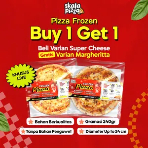 [Skala Pizza] Super Cheese Frozen Pizza Tanpa Bahan Pengawet Size Medium 24cm 240gr  Food Makanan Spicy