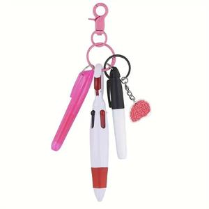 Set de Pluma con Porta Credencial de Enfermera, 1/2/6 Sets Incluyendo Mini Marcador Resaltador y Marcador Permanente y Pluma Biro Retráctil y Llavero y Porta Credencial, Regalos para Estudiantes de Enfermería
