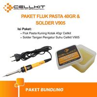 Gambar CELLKIT Paket Solder & Fluk Pasta Solder Lengkap V905 30W V906 60W V908 60W V907 80W (SOLDER V905, FLUK KOTAK, SPON, TIMAH GULUNG 0.8MM) - Paket Solder Lengkap dari CELLKIT Kota Surabaya 2 Tokopedia