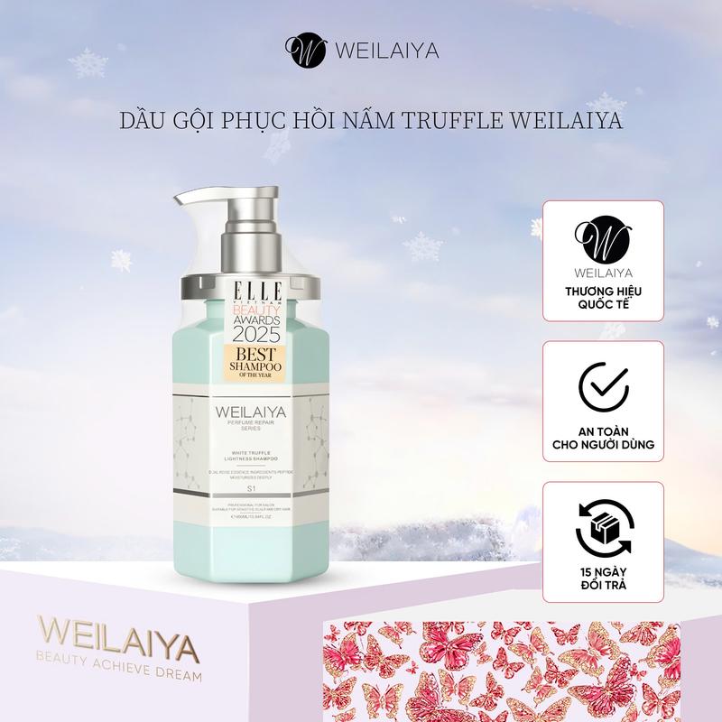 Dầu gội đầu thảo dược Weilaiya chiết xuất nấm Truffle giúp nuôi dưỡng da đầu và mượt tóc cho tóc hư tổn 450ml