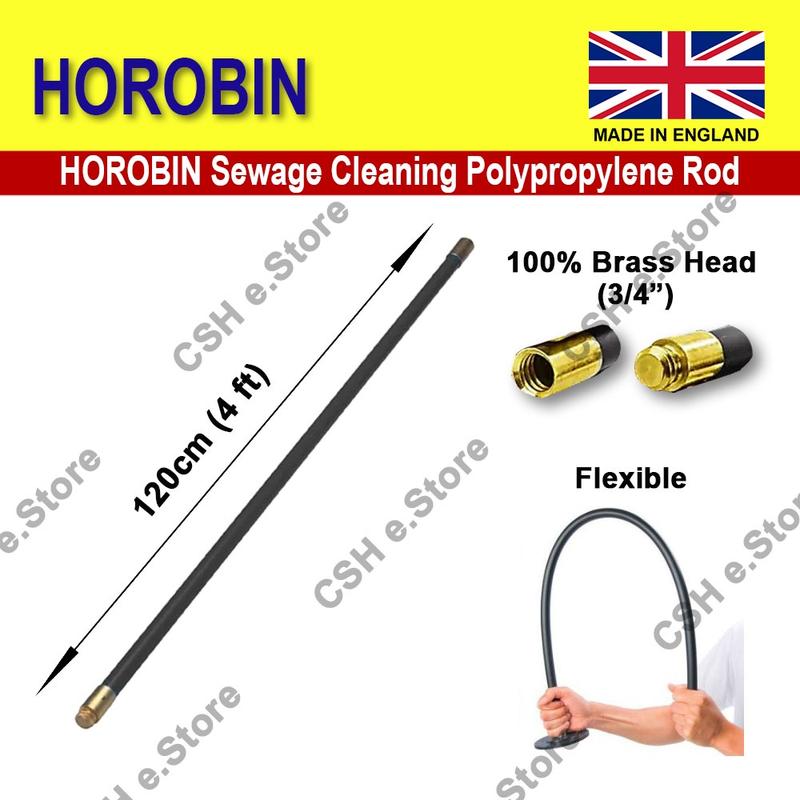 Clogged Cleaner Rod HOROBIN Polypropylene Rod Sewage Cleaning Remove Clog 4ft Remove ...