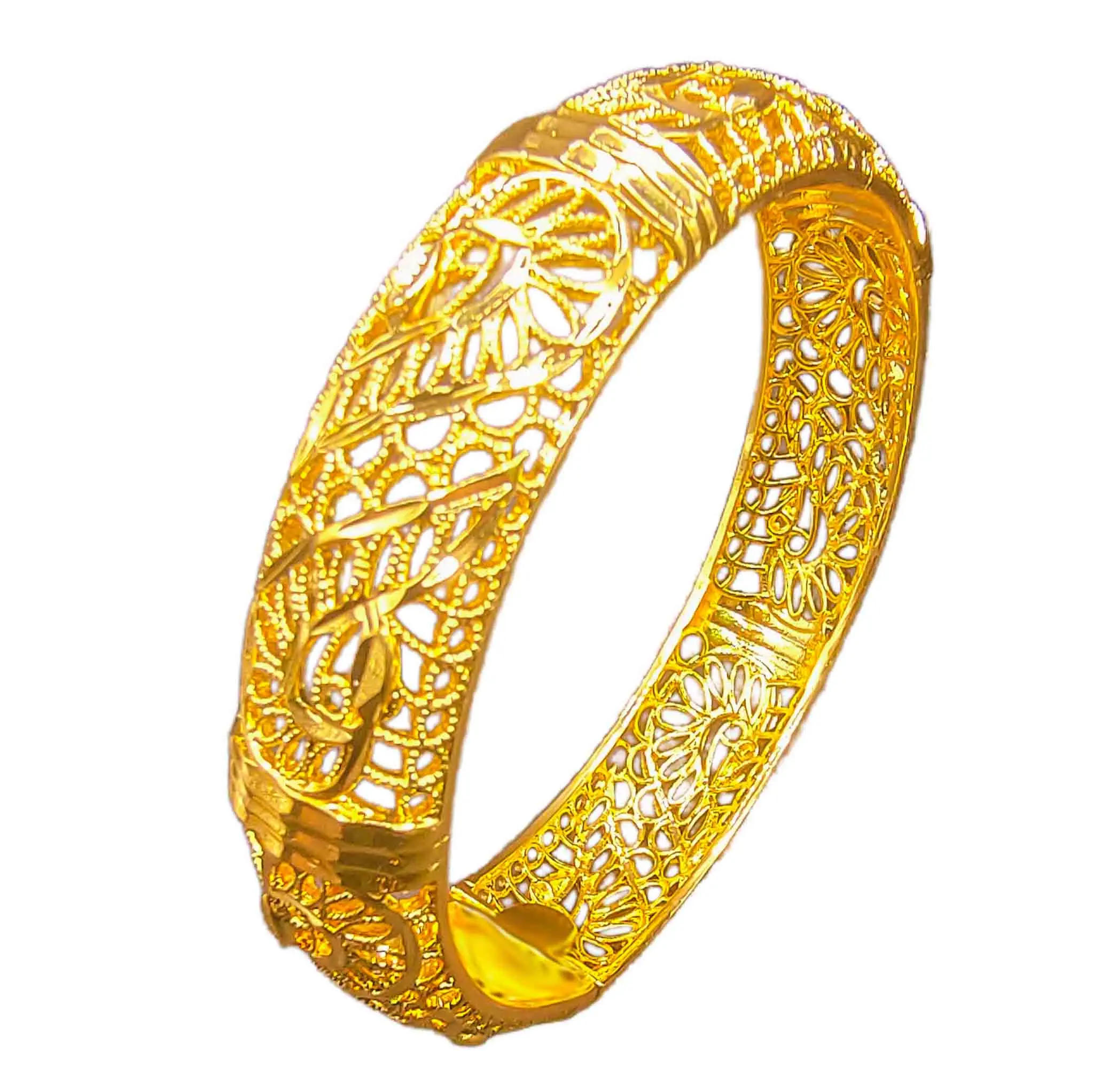 New Arrival Dubai 18K Gold Plated Ladies Arabic Latest Bracelet cheap Open Cuff Bangle Hand Jewelry Weeding Gift For Women