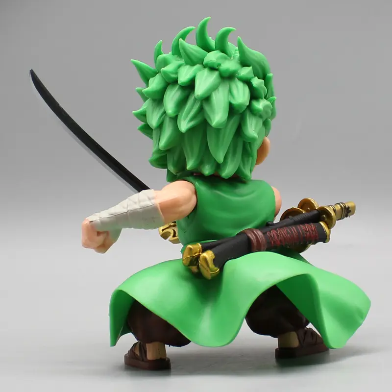 [ Foto Asli ] Action Figure One Piece Roronoa Zoro Mini Karakter Pedang Comel Cute Chibi 8