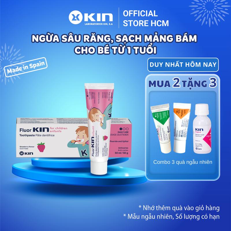 Kem đánh răng Fluorkin Infantil cho trẻ em từ 1 tuổi 50ml 