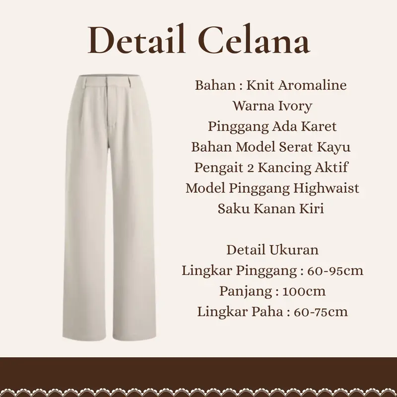 1 Set Outfit Remaja (Blouse Coklat Mahogany + Celana Kulot + Jilbab Bella square) Casual Style HO63N 4