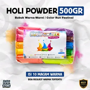 HOLI POWDER 500gr | Bubuk Warna | Color Run Festival Serbuk Warna Event - Mix 10 Warna | Awan Senja Store
