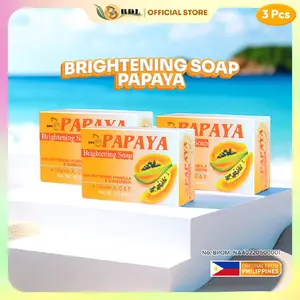 Sabun Legend RDL 3 Pcs Papaya Brightening Soap  - Sabun Wajah & Badan dengan Vitamin A C E