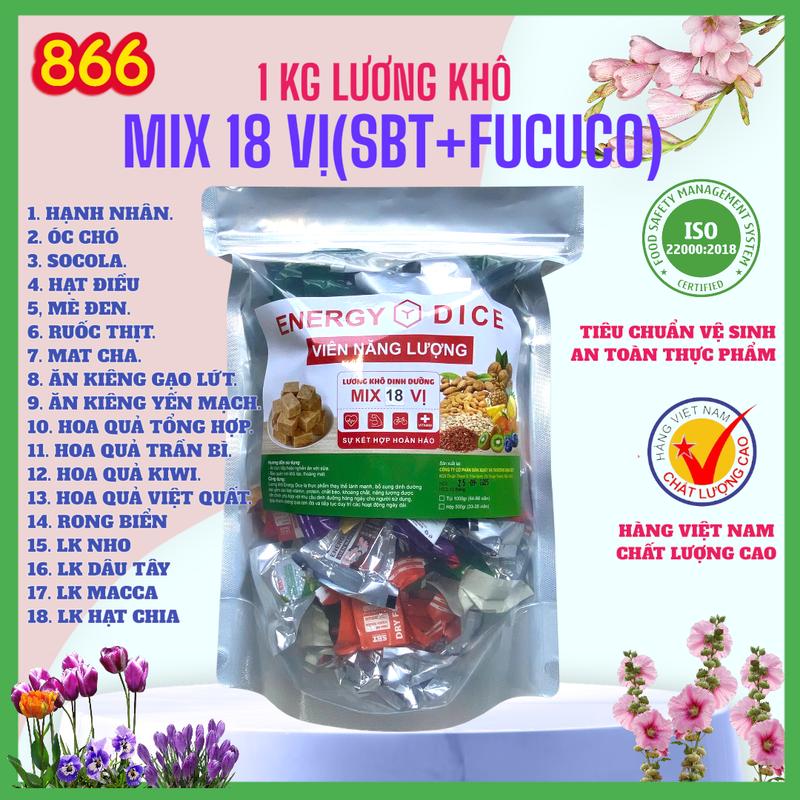  Bịch 1 Kg lương khô 18 vị gồm các loại hạt dinh dưỡng và trái cây thương hiệu SBT và fucuco Snack Food Thức Ăn Ăn Vặt Bánh Quy Bánh Quy 