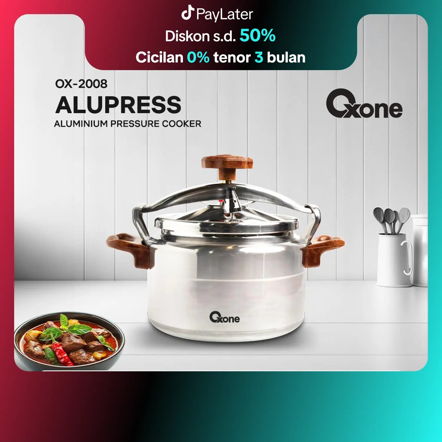 OXONE x CREHOM Presto Alumunium 8 Liter OX2008 / Anti Karat / 8 Liter / pressure cooker aluminium