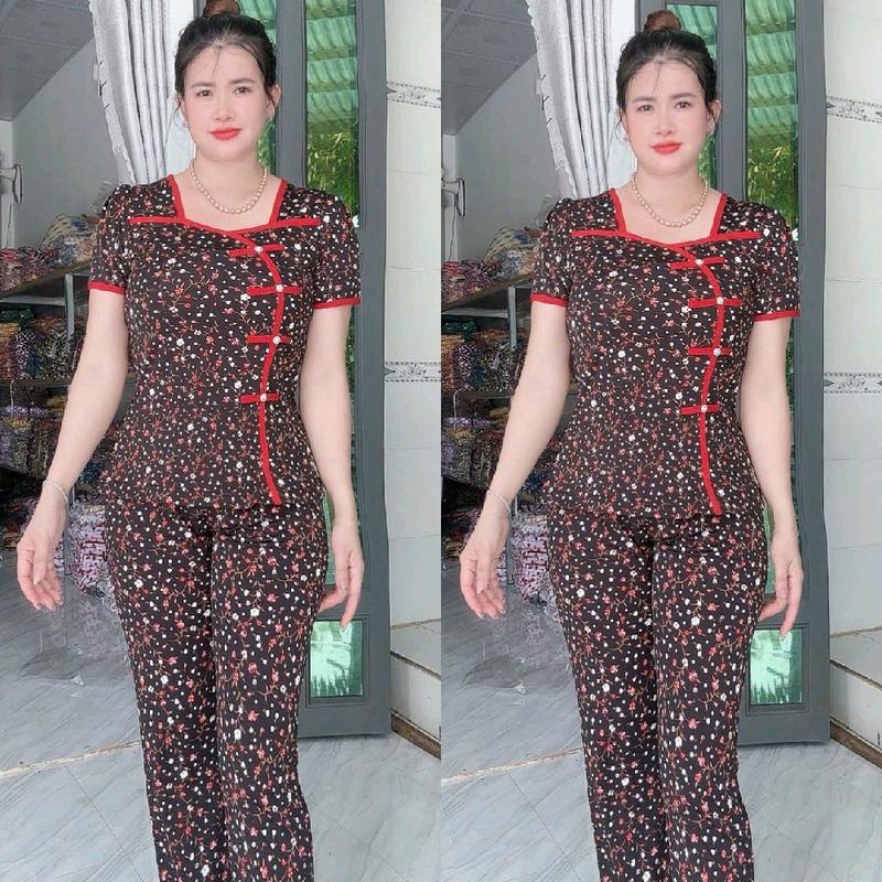 Sẩm đồ bộ nữ quần dài ống ôm vải thun aty size 48-85kg _Tâm Đan