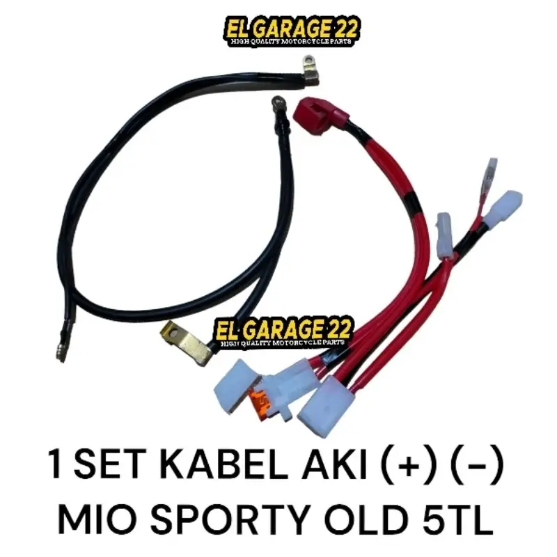 Kabel aki positif & negatif yamaha mio sporty lama 5TL / mio smile new 28D - Kabel accu komplit massa ground soket bendik mio soul fino karbu Motor Motorcycle 0