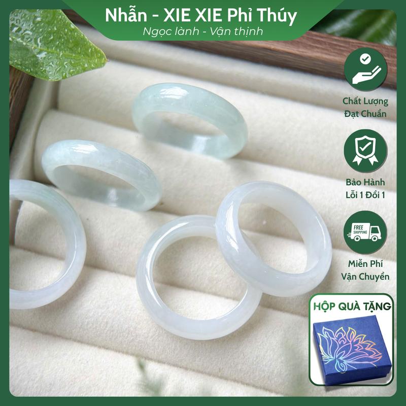   HÀNG MỚI VỀ  Nhẫn bạch ngọc Myanma Type A tự nhiên - Lựa mẫu trên live 