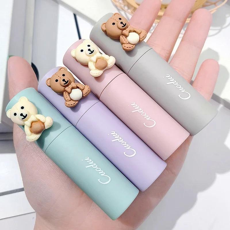Son Môi Nhung Lì Cho Bé Gái Phấn Đánh Không Thấm Nước Lâu Trôi Son Bóng Hình Gấu Dễ Thương Không dính cốc Trang Điểm Son Kem Bùn Trang Điểm Mỹ Phẩm Women Cosmetic
