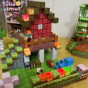Minecraft Magnetic Block Mainan Edukasi DIY MagneticCube Building Block 3D Puzzle Balok Blok Set dengan Berbagai Macam Blok Perakitan Magnet untuk Anak-anak