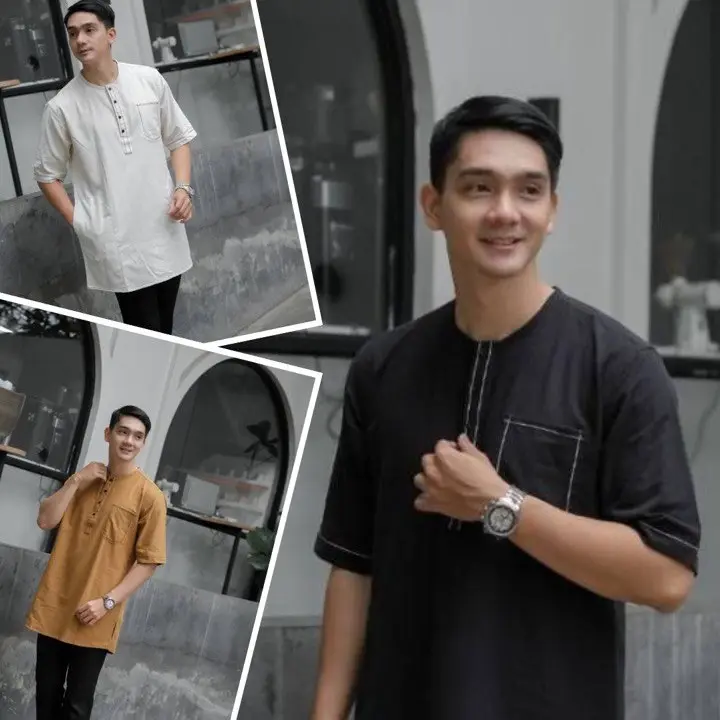Baju Koko Kurta Basic Premium Lengan Pendek Cotton