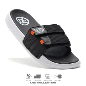 Lrs- Sandal Pria Feet Black & Grey- Sandal Wanita Slide slop ringan sendal main traveling Lrs Casual