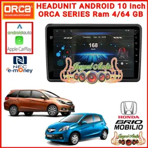 Head Unit Android ORCA Eco Series 10 Inch  Brio/Mobillio 2012-2015 Ram 4/64GB
