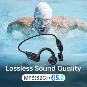 Earphone Nirkabel Konduksi Tulang Headphone Kompatibel Bluetooth Olahraga Renang Bebas Genggam dengan Mikrofon untuk Menjalankan X7 Earbud 2025 ear  clip  tws Headset Bluetooth tw s olahraga pengisolasi kebisingan i12-green oreo open  r