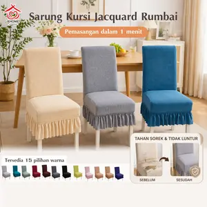 Sarung kursi makan Sarung kursi Stain Resistant Bangku Makan / Cover Sarung Kursi Makan Elastis Rumbai