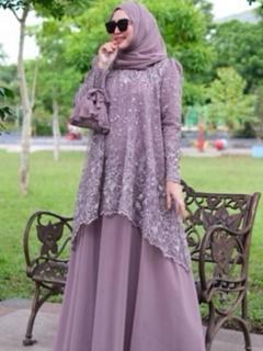 Product Introduction of Almeera Dress Ceruty Premium Mix Brokat Gamis Mewah Viral Pesta Kekinian Terbaru 2024 Kondangan Wanita Muslim Panjang 6