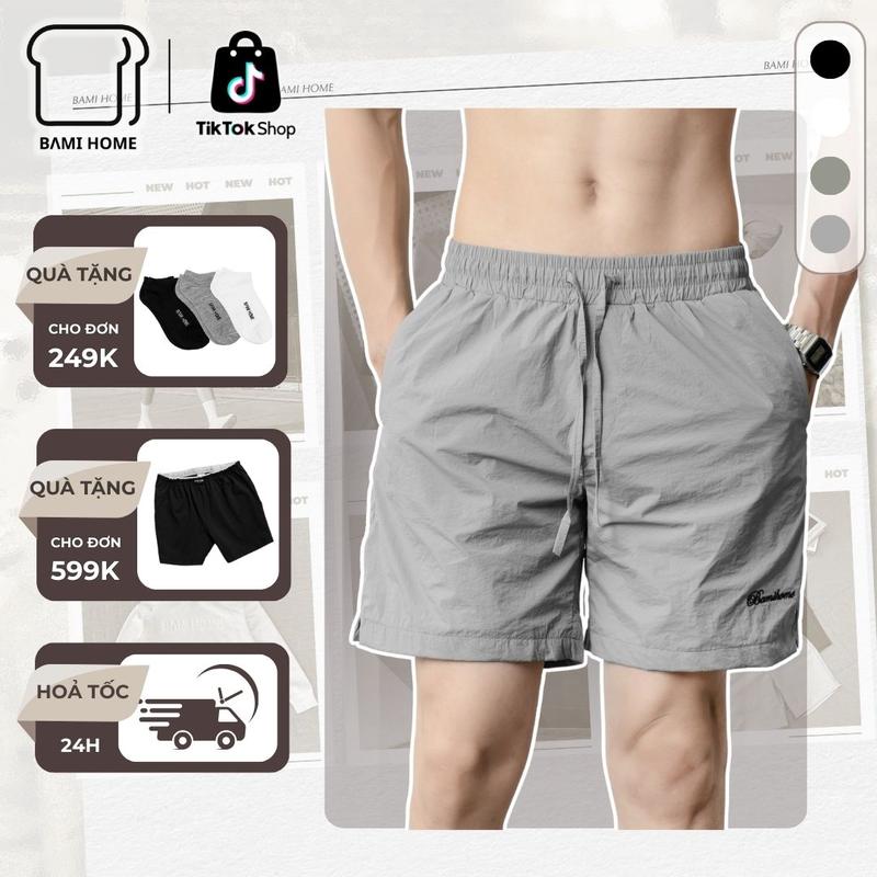 Quần short nam cao cấp BAMIHOME chất liệu vải dù nhăn kết hợp lót lưới thoáng khí, thoải mái QB04