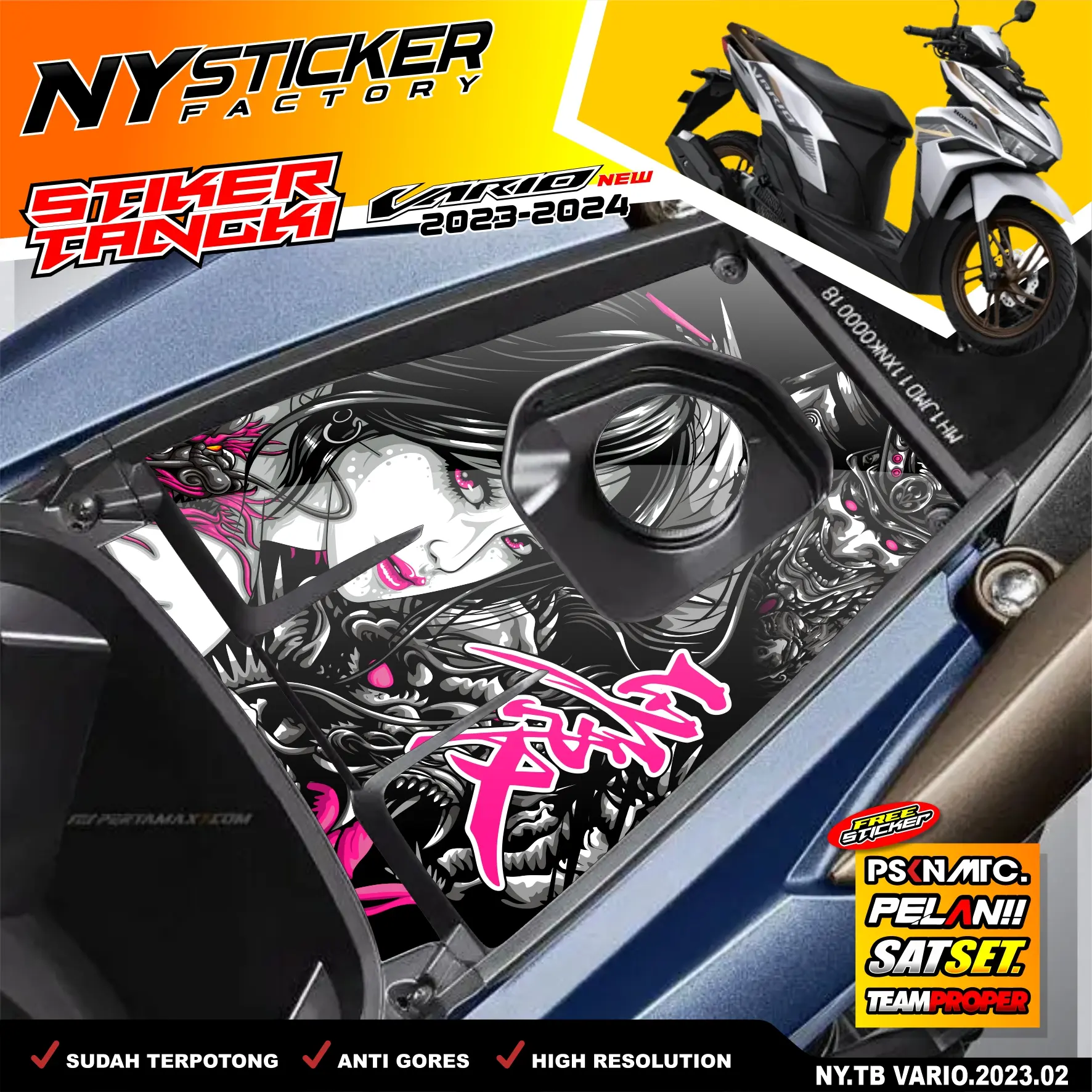 Stiker Tangki Bensin Vario New 2023 2024 Stiker Tangki Beat Vario 2023