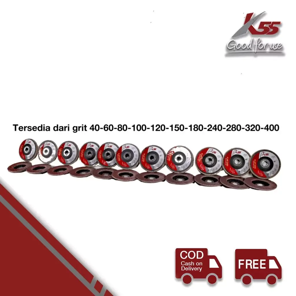 Amplas Susun 4" / FLAP DISC 100x16mm Grid 40-400 Mata Batu Gerinda Kertas Amplas Susun 100