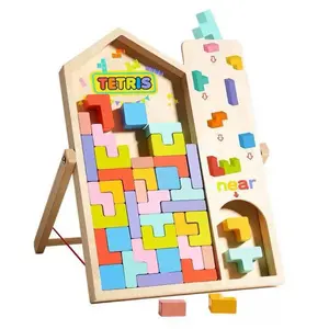 TETRIS WOODEN STANDING BUILDING EDUCATION TOYS MAINAN EDUKASI ANAK MAINAN TETRIS KIDS TOYS FAMILY GAME PARTY GAME