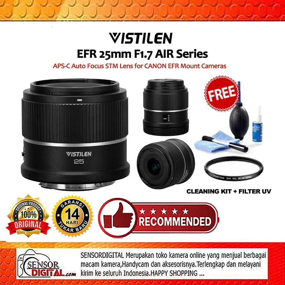 Vistilen Lensa 25mm F1.7 AIR Series APS-C Auto Focus STM