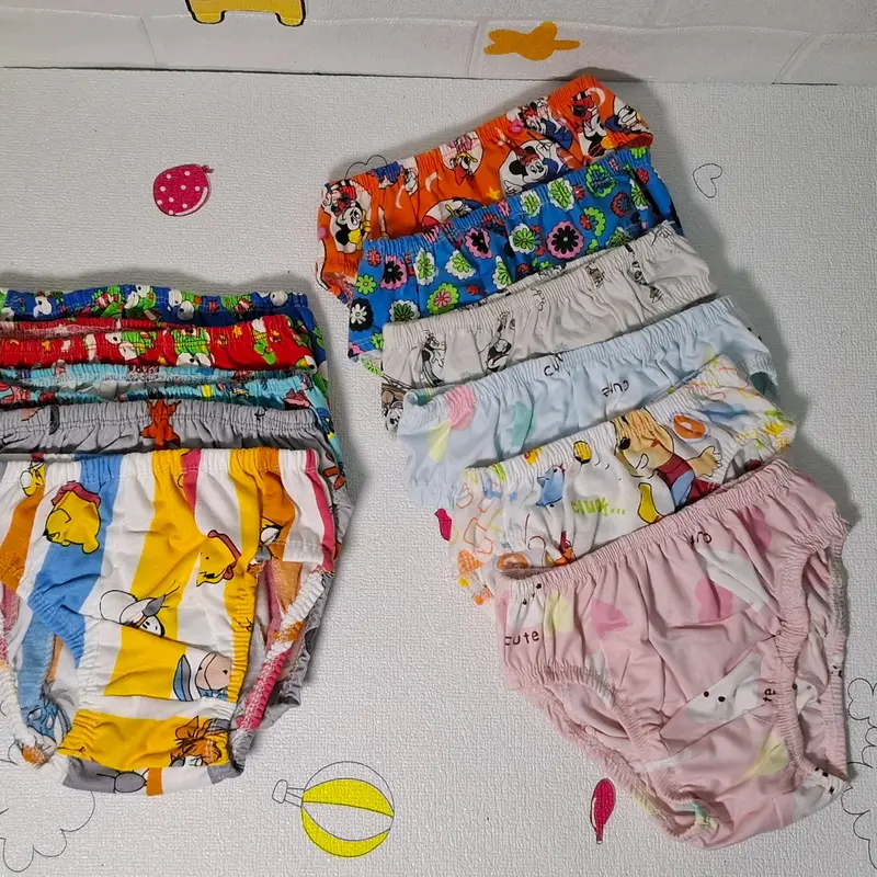 12pcs celana dalam anak printing perempuan/laki laki motip karakter katun spandek Fashion 6