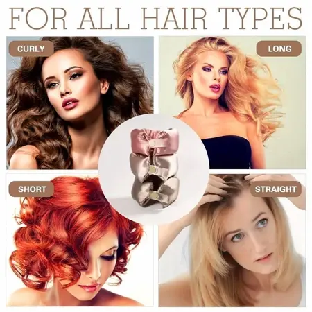 1 Set （2pcs）Heatless Hair Curler Hair Rollers Silk Satin Rod Wave Alat Pengeriting Rambut Tanpa Panas Heatless Curl Hair Curler 4