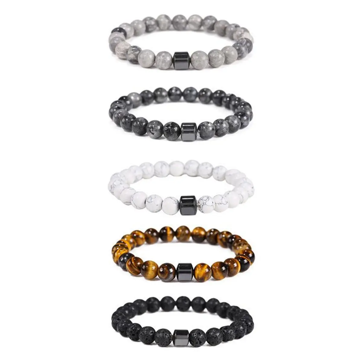 Gelang Manik Lelaki 2023 Trend Baharu 8mm Gelang Manik untuk Lelaki Bangles Bracelets Jewelry