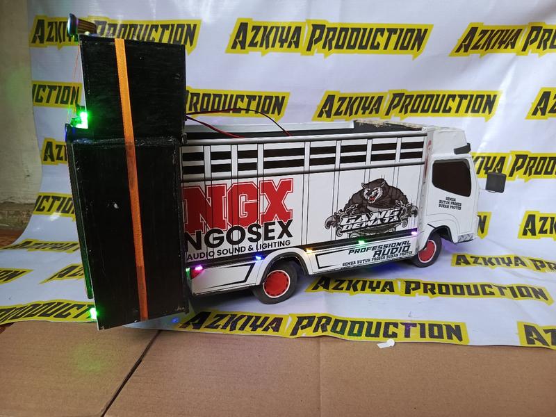 Product Introduction of Truk Miniatur Sound Horeg Nanda Audio NGX Ngose Truck Led Lampux Sudah Bluetooth Mainan - Toy bak dump 8