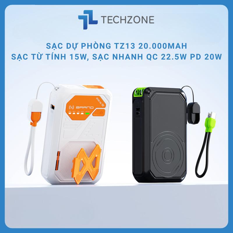 Sạc Dự Phòng Không Dây, Sạc Dự Phòng Kiêm Củ Sạc Công Suất 22,5W 20000mAh, Sạc Cho Táo Và Android