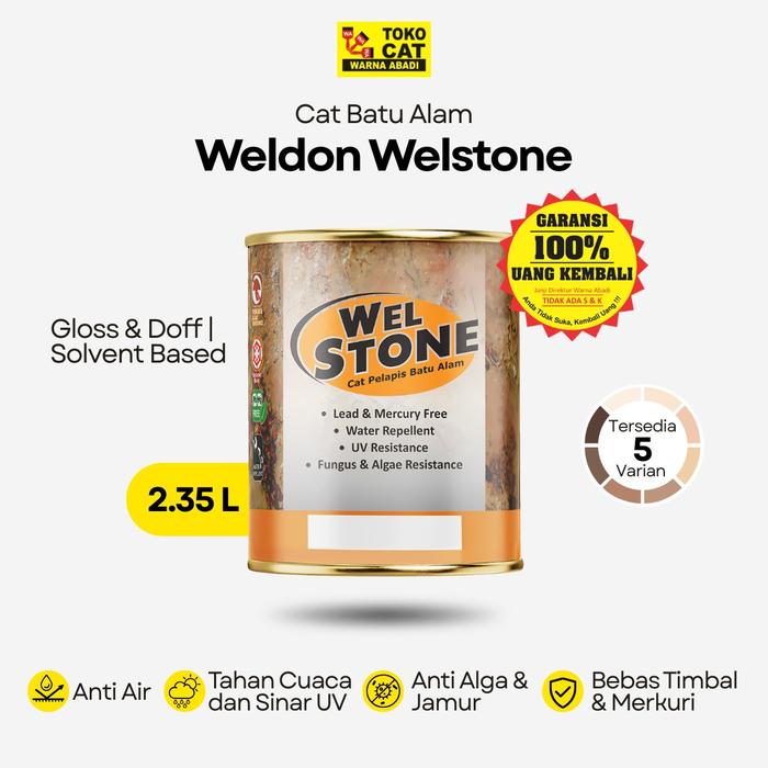 Gambar Cat Batu Alam Welstone Natural 2.35 Liter dari Toko Cat Warna Abadi Kab. Magelang Tokopedia