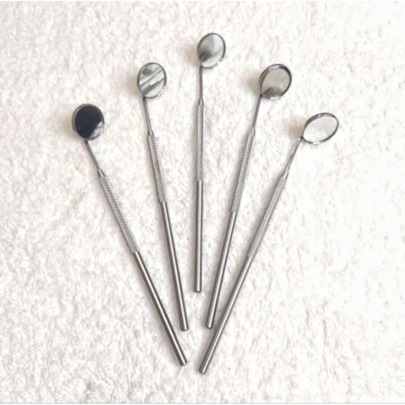Mouth Mirror No 3 / 4 + Handle / Kaca Mulut / Kaca Pemeriksaan Gigi 1