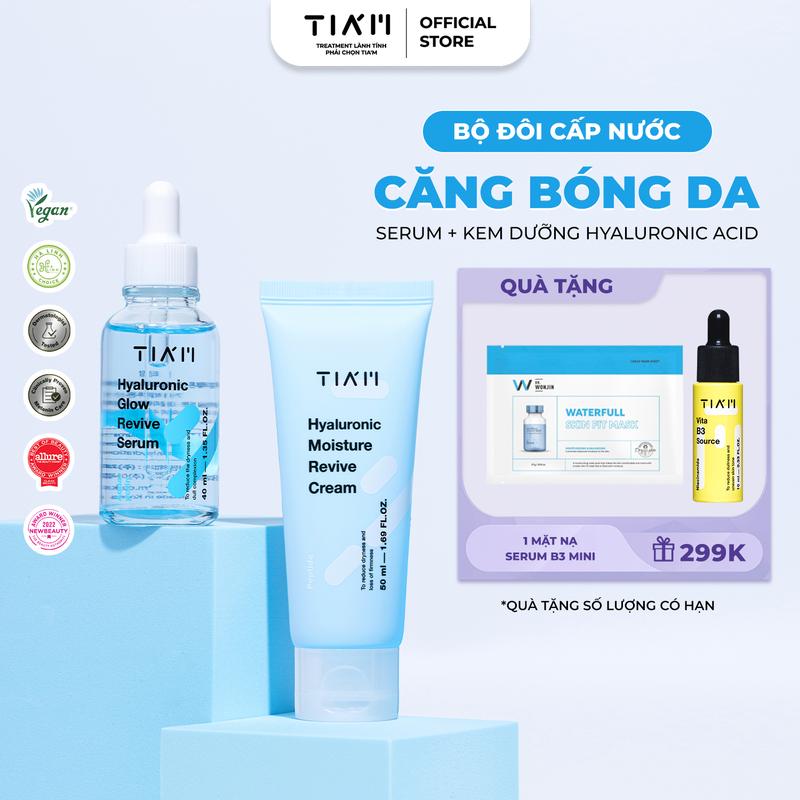 Bộ Đôi Kem Dưỡng + Serum HA Hỗ Trợ Cấp Nước, Hỗ Trợ Căng Bóng Da Hyaluronic Moisture Revive Cream 50ml
