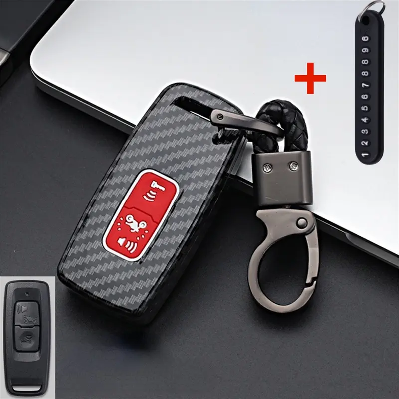 Vỏ Sợi Carbon ABS Cho Chìa Khóa Xe Máy Thông Minh, 2 Nút, Vỏ Có Móc Chìa Khóa Cho Honda PCX125, PCX160, SH350, SH300, VISION, NS110R, XADV750, Vỏ Bảo Vệ 5