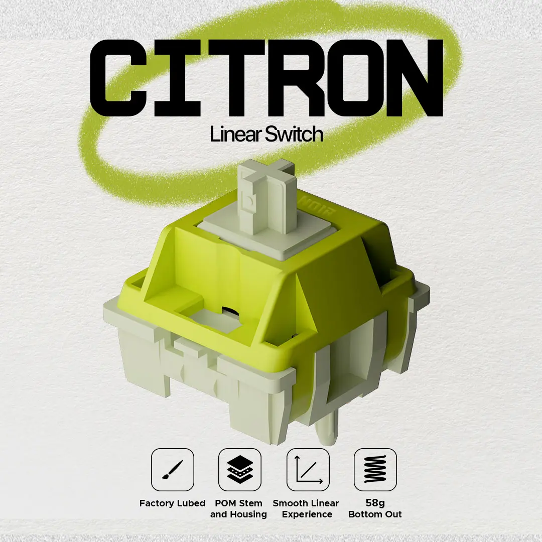 Noir Citron Linear Switch - Linear 58g 5 Pin PCB Mount