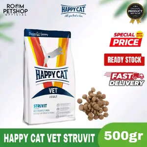 Happy cat vet struvit repack 500gr makanan kucing kering