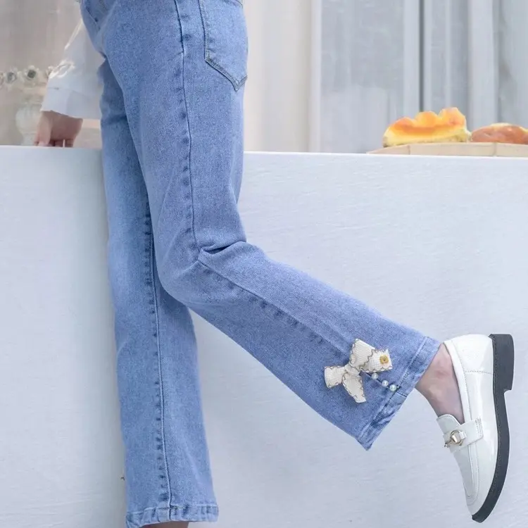 Celana Jeans Cutbray Anak Perempuan Import Model Jubrai Mutiara Usia 1-10 Tahun 6