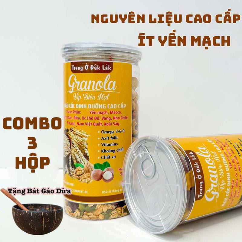  Combo 3 Hộp Granola Ít Yến Mạch Siêu Hạt Thức Ăn Food Hạt Ngũ Cốc Ngũ Cốc ngũ cốc & yến mạch 