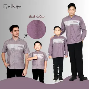 Koko Couple Ayah dan Anak motif songket warna Ungu Mauve