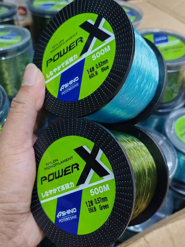 Dây cước câu cá Ashino Power X cuộn đủ 500m 9 hãng Ashino đủ size câu sông và câu hồ