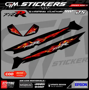 STRIPING STIKER VARIASI YAMAHA FIZ R FIZR F1Z R AG STYLE API FLAME SS TWO K16