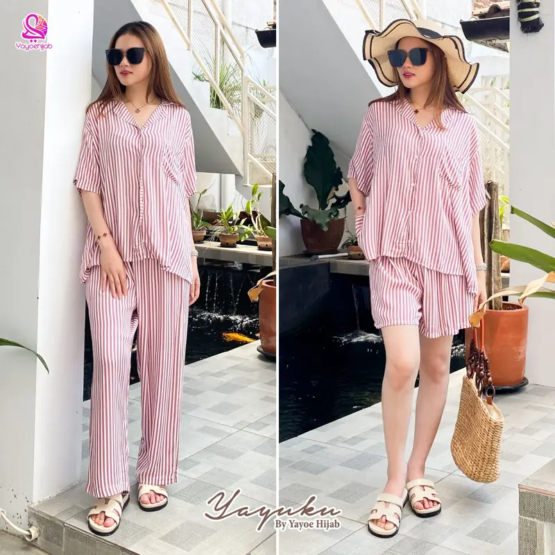 Sheila One Set Salur Setelan Rumahan Wanita Kekinian Bahan Adem Lembut By Yayoehijab 0