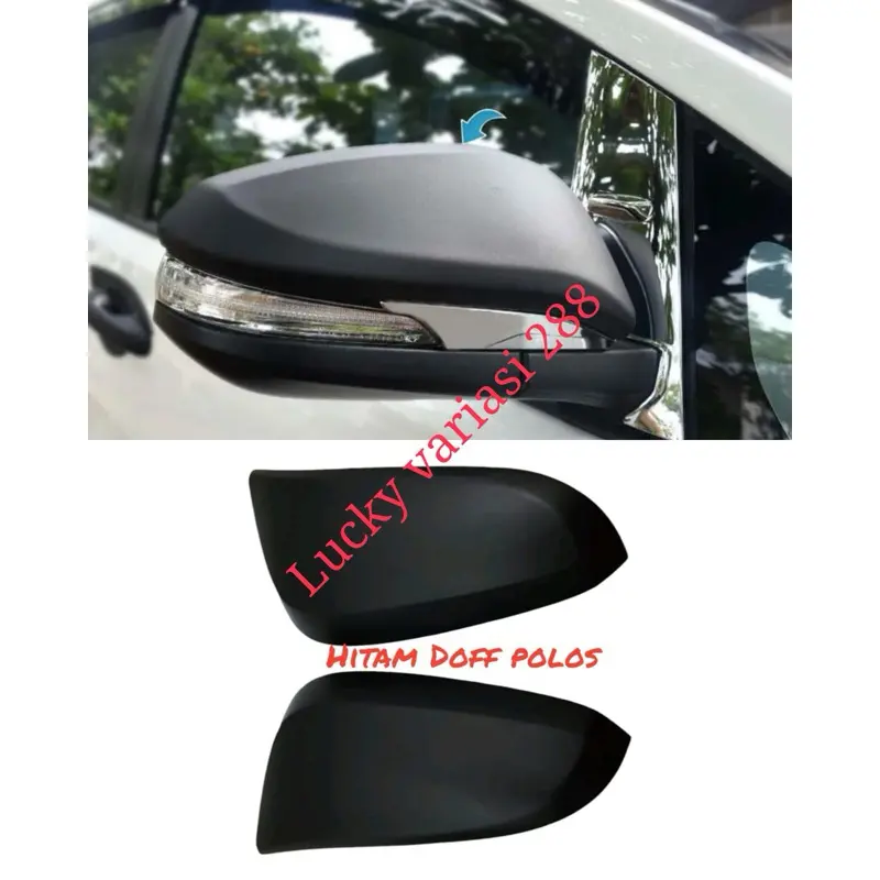 COVER SPION MIRROR COVER SPION TUTUP BATOK SPION HILUX REVO ROCCO 2015 2016 2017 2018 2019 2020 2021 2022 2023 2024Up HITAM CHROME CARBON GR SPORT 6