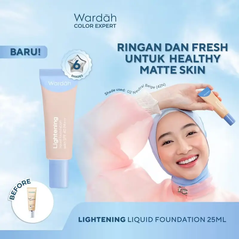 WARDAH Lightening Liquid Foundation 6ml - Mini Size 1
