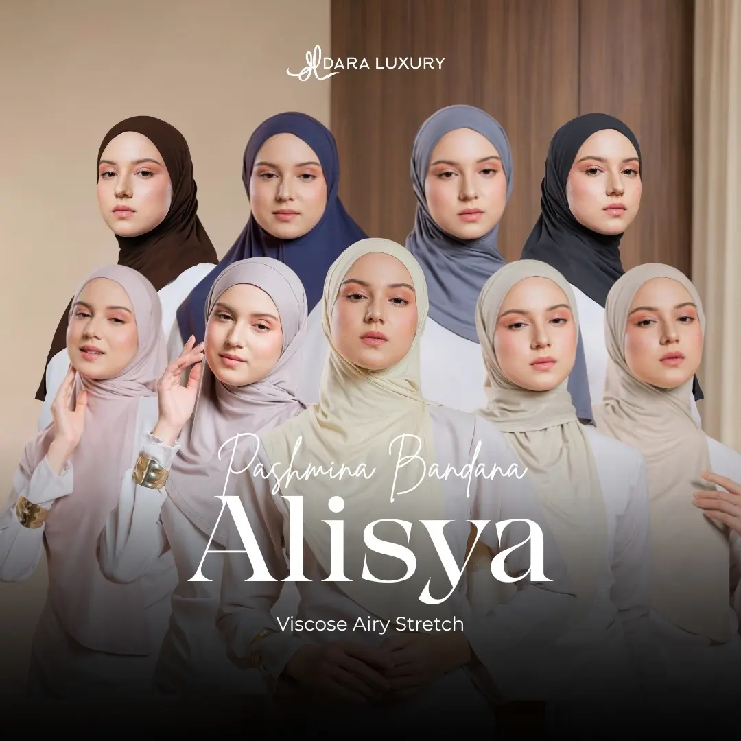 Dara Luxury | Alisya | Pashmina Instan Bandana Bahan Viscose Airy Stretch Pashban Tali Adem & Nyaman